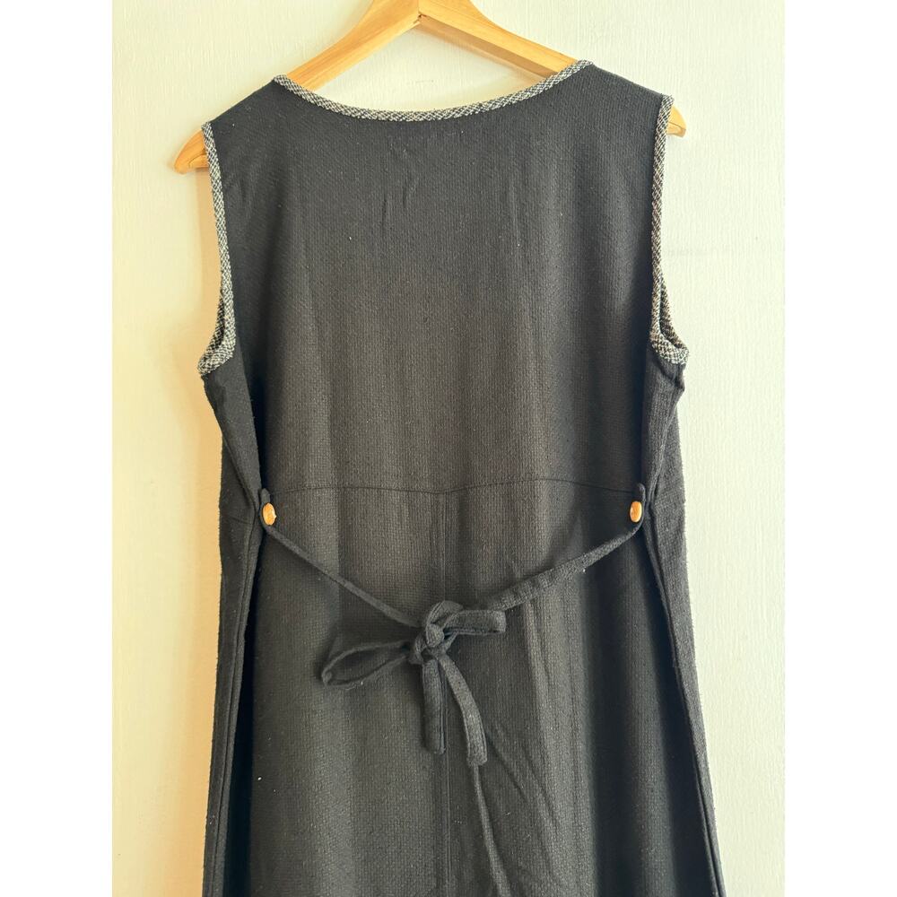 Natalie & Me Weekend Dress Sleeveless Maxi Safari patch 100% Silk tie back L - Picture 6 of 9